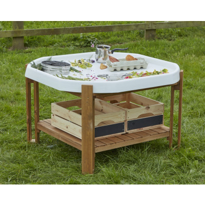 Support bois  avec étagère pour bac d’exploration 95 cm