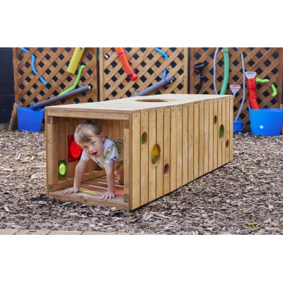 Mini tunnel interactif en bois pour tout-petits