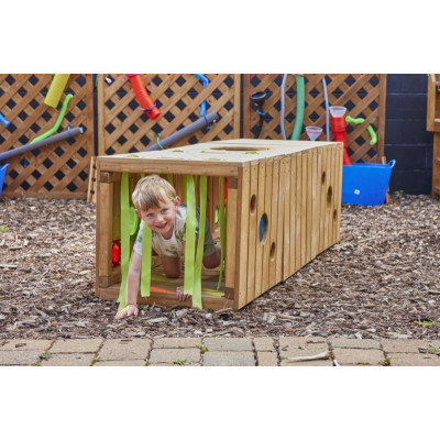 Mini tunnel interactif en bois pour tout-petits