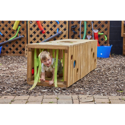 Mini tunnel interactif en bois pour tout-petits