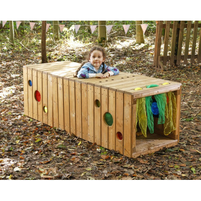 Mini tunnel interactif en bois pour tout-petits