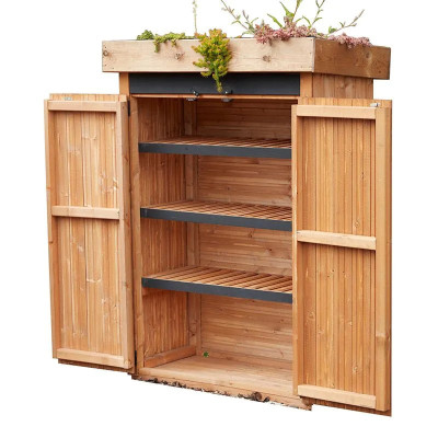 Armoire en bois avec toit végétalisé