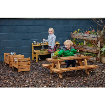Banc de pique-nique bas en bois