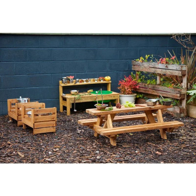 Banc de pique-nique bas en bois