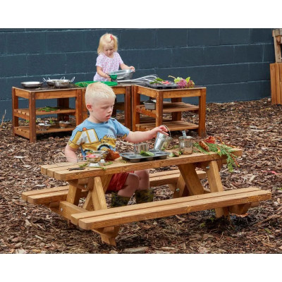 Banc de pique-nique bas en bois