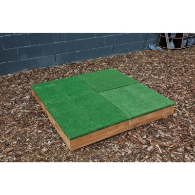 Lot de 4 plateformes avec herbe synthétique