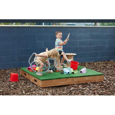 Lot de 4 plateformes avec herbe synthétique