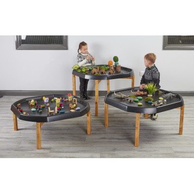 Lot de 3 supports intérieur en bois bac d’exploration 95 cm