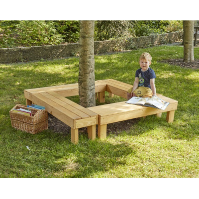 Ensemble de bancs en bois (4 pièces)