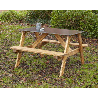 Table de pique-nique ardoise et bois